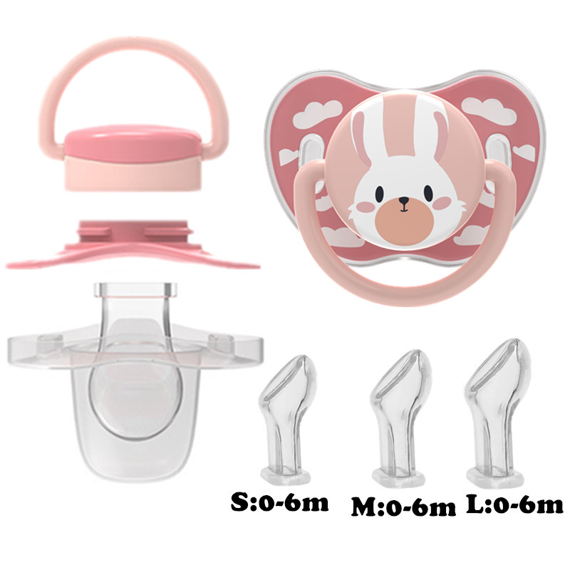 MIYOCAR Lovely Stye Replaceable baby pacifier Includes 3 Different Sized Silicone teat can take apart and re-assembled